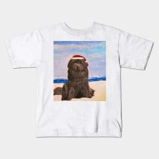 Christmas Newfoundlland Dog Kids T-Shirt